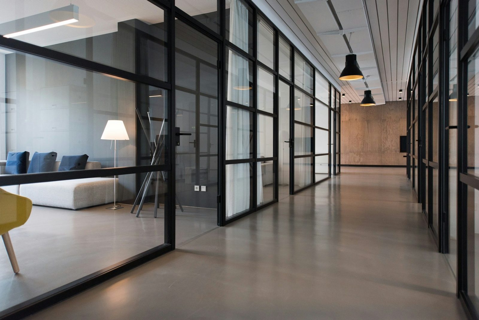 Empty office hallway representing an abolished administrative position under R.C. 3319.171